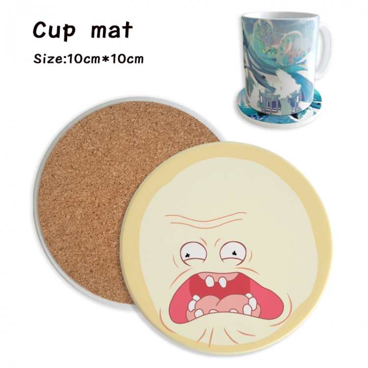 Rick and Morty Anime ceramic water absorbing and heat insulating coasters price for 5 pcs