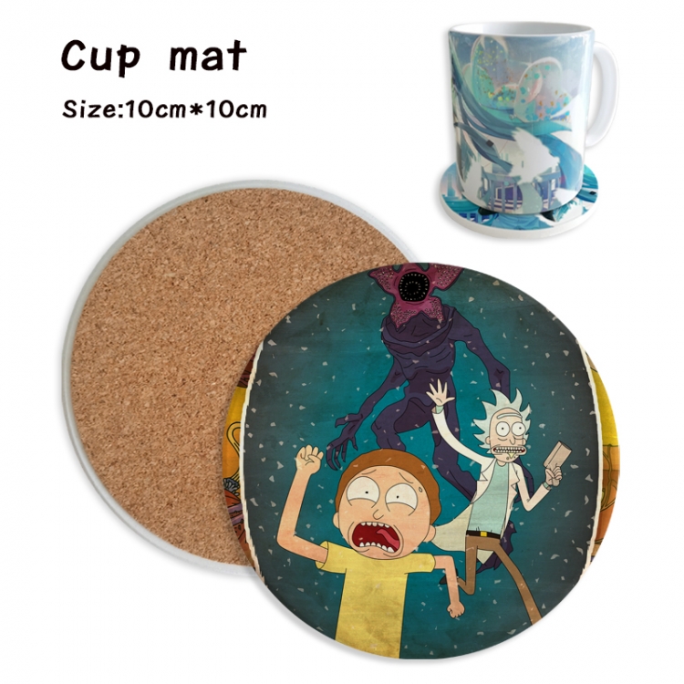 Rick and Morty Anime ceramic water absorbing and heat insulating coasters price for 5 pcs