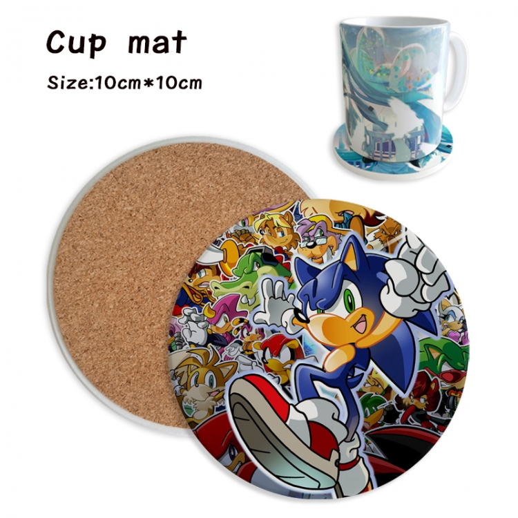 Sonic The Hedgehog Anime ceramic water absorbing and heat insulating coasters price for 5 pcs