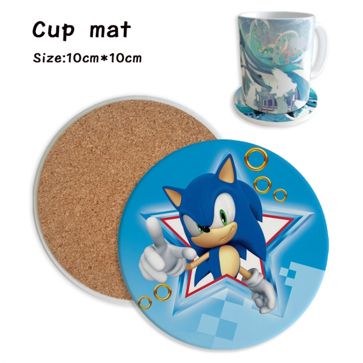 Sonic The Hedgehog Anime ceramic water absorbing and heat insulating coasters price for 5 pcs