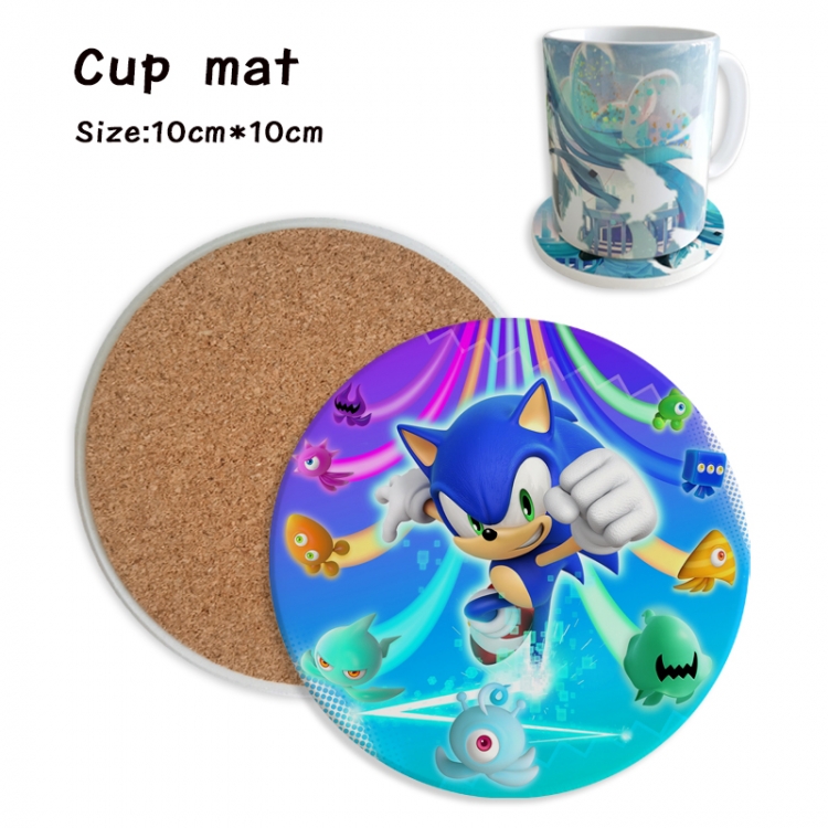 Sonic The Hedgehog Anime ceramic water absorbing and heat insulating coasters price for 5 pcs