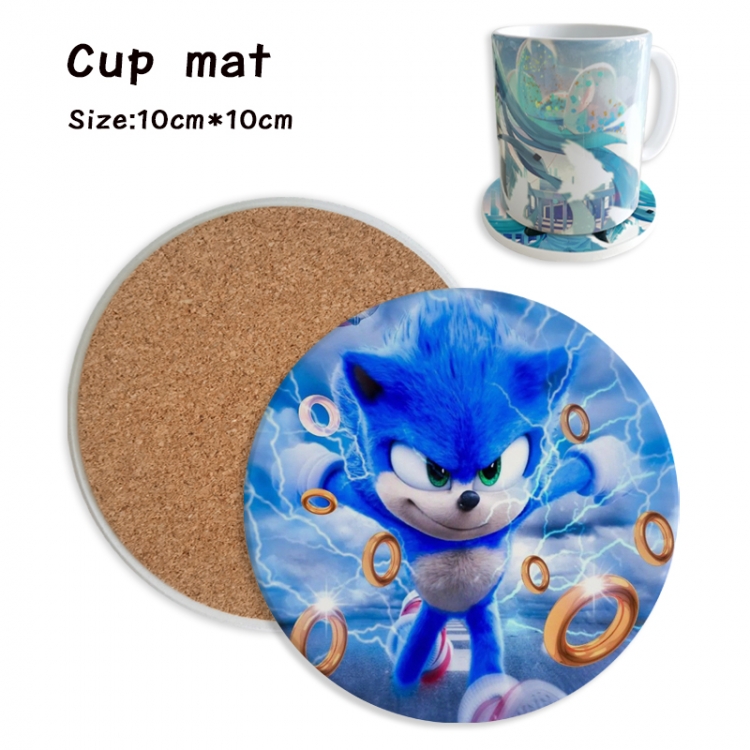 Sonic The Hedgehog Anime ceramic water absorbing and heat insulating coasters price for 5 pcs