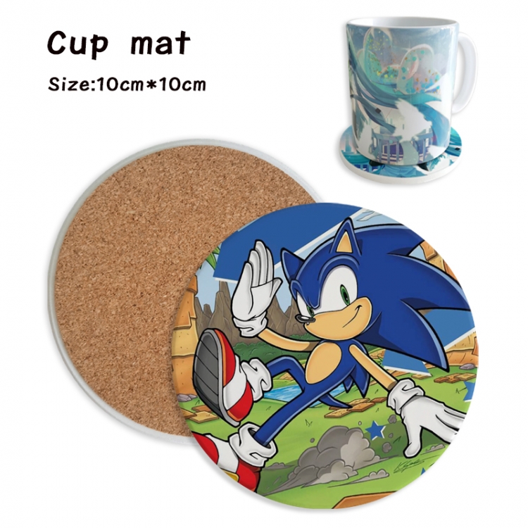 Sonic The Hedgehog Anime ceramic water absorbing and heat insulating coasters price for 5 pcs