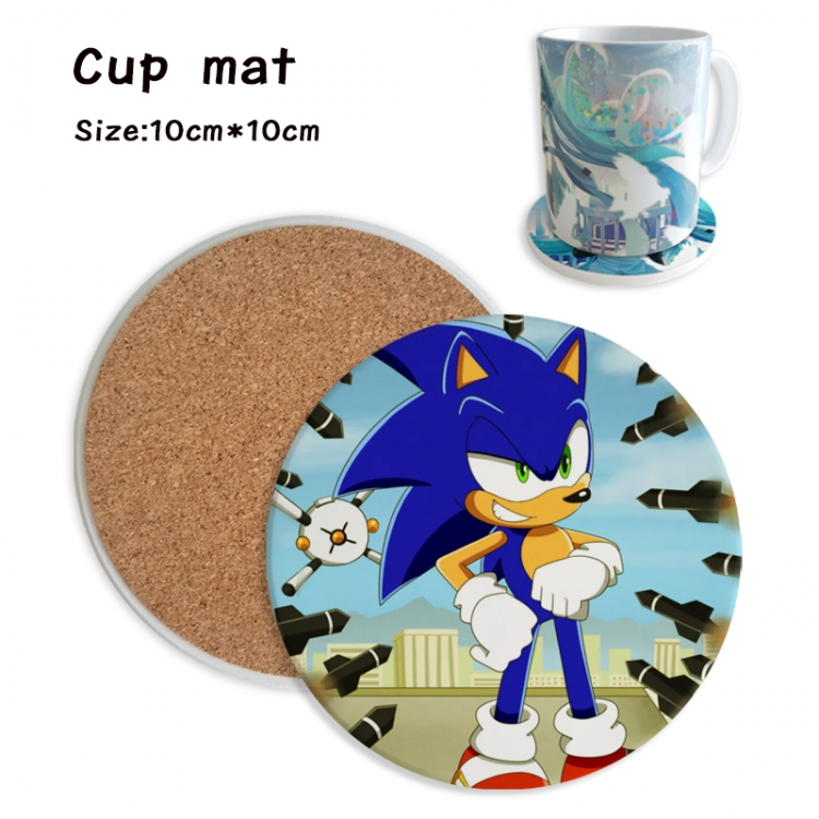 Sonic The Hedgehog Anime ceramic water absorbing and heat insulating coasters price for 5 pcs