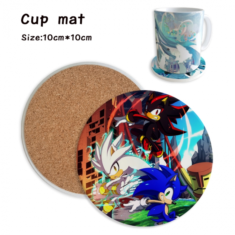 Sonic The Hedgehog Anime ceramic water absorbing and heat insulating coasters price for 5 pcs