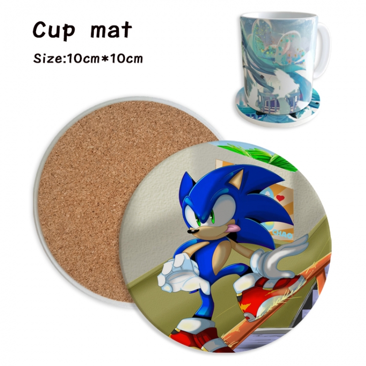 Sonic The Hedgehog Anime ceramic water absorbing and heat insulating coasters price for 5 pcs