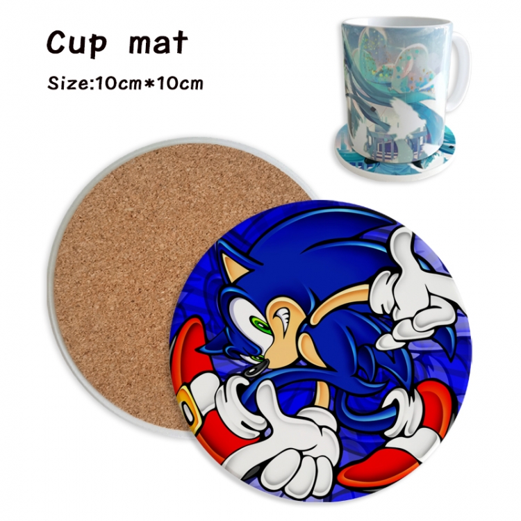 Sonic The Hedgehog Anime ceramic water absorbing and heat insulating coasters price for 5 pcs