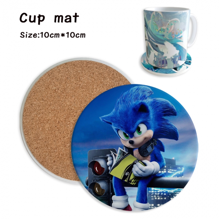 Sonic The Hedgehog Anime ceramic water absorbing and heat insulating coasters price for 5 pcs