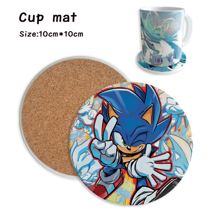 Sonic The Hedgehog Anime ceramic water absorbing and heat insulating coasters price for 5 pcs