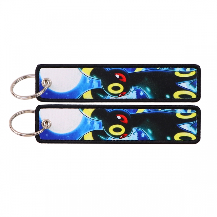 Pokemon Double sided color woven label keychain with thickened hanging rope 13x3cm 10G price for 5 pcs NR901