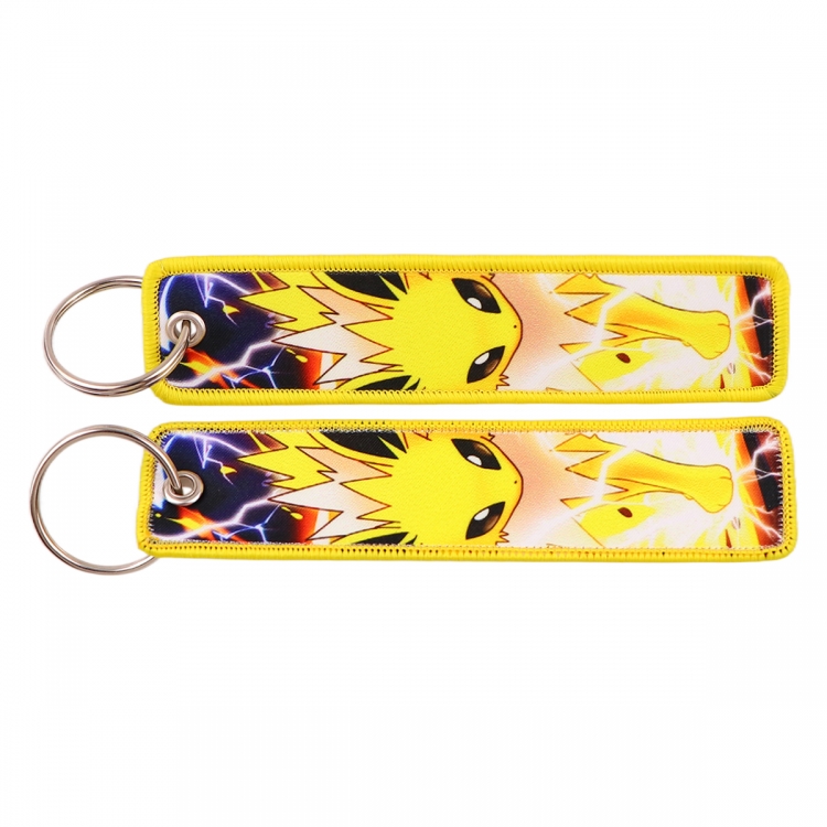 Pokemon Double sided color woven label keychain with thickened hanging rope 13x3cm 10G price for 5 pcs  HB4809