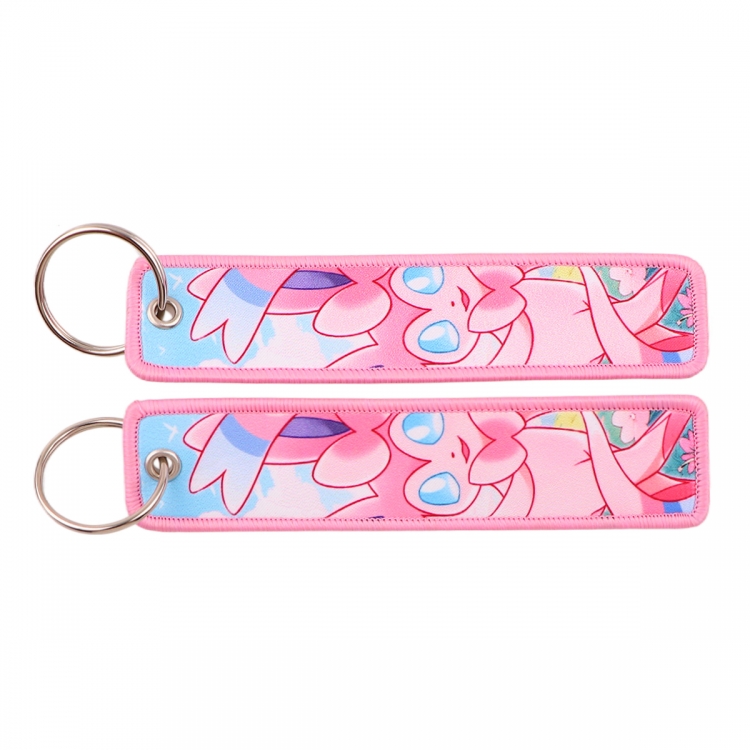 Pokemon Double sided color woven label keychain with thickened hanging rope 13x3cm 10G price for 5 pcs  HB4811