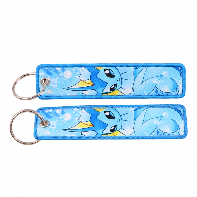 Pokemon Double sided color woven label keychain with thickened hanging rope 13x3cm 10G price for 5 pcs  HB4806