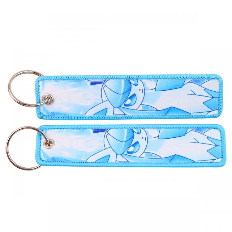 Pokemon Double sided color woven label keychain with thickened hanging rope 13x3cm 10G price for 5 pcs HB4807