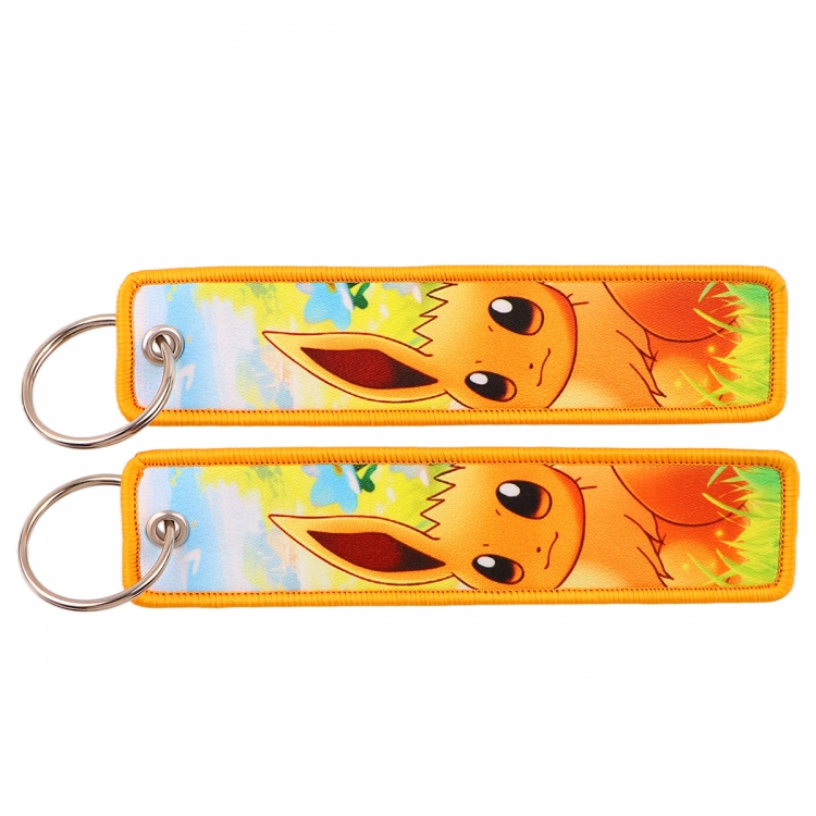 Pokemon Double sided color woven label keychain with thickened hanging rope 13x3cm 10G price for 5 pcs HB4812