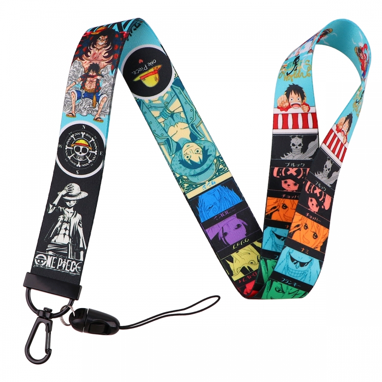 One Piece Black buckle long mobile phone lanyard 45cm price for 10 pcs NR1088