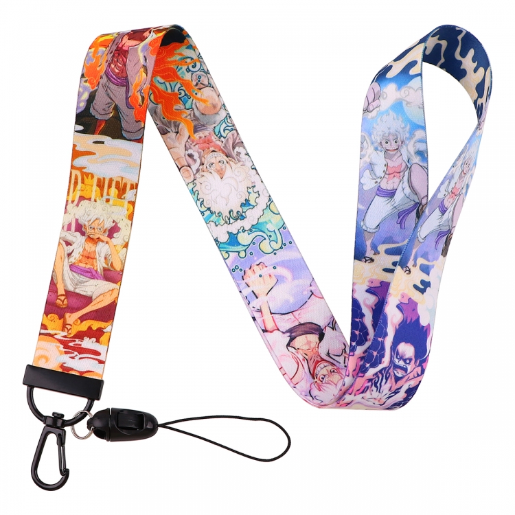 One Piece Black buckle long mobile phone lanyard 45cm price for 10 pcs NR1090