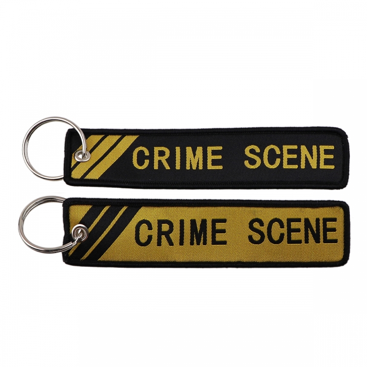 Quotations and warnings Double sided color woven label keychain with thickened hanging rope 13x3cm 10G price for 5 pcs