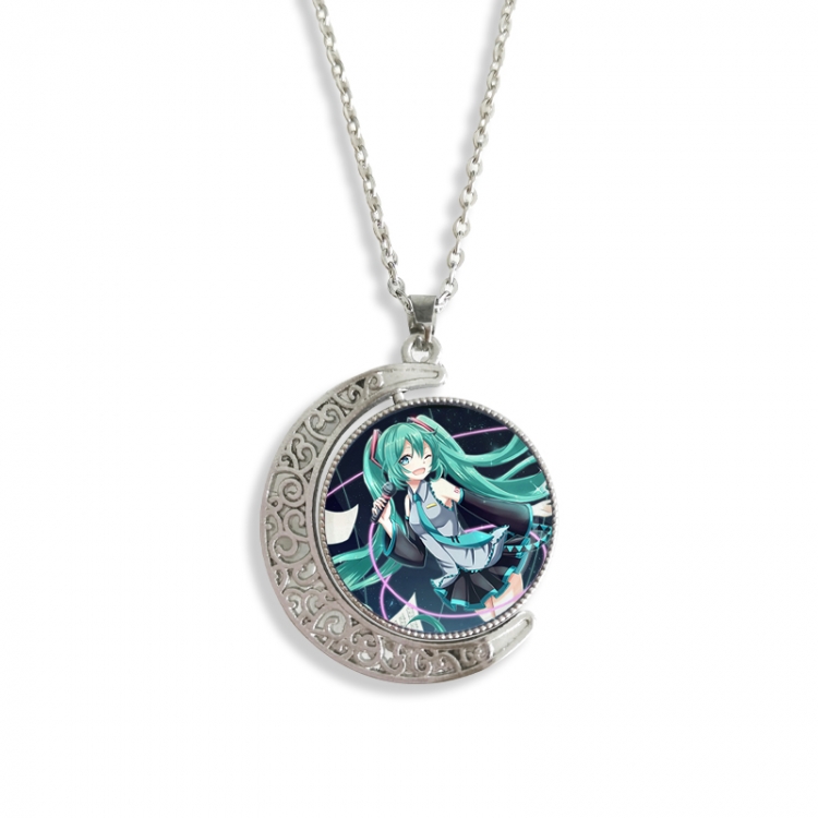 Hatsune Miku Anime Double sided Crystal Rotating Gem Necklace price for 5 pcs