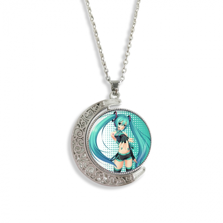 Hatsune Miku Anime Double sided Crystal Rotating Gem Necklace price for 5 pcs