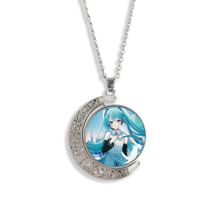 Hatsune Miku Anime Double sided Crystal Rotating Gem Necklace price for 5 pcs