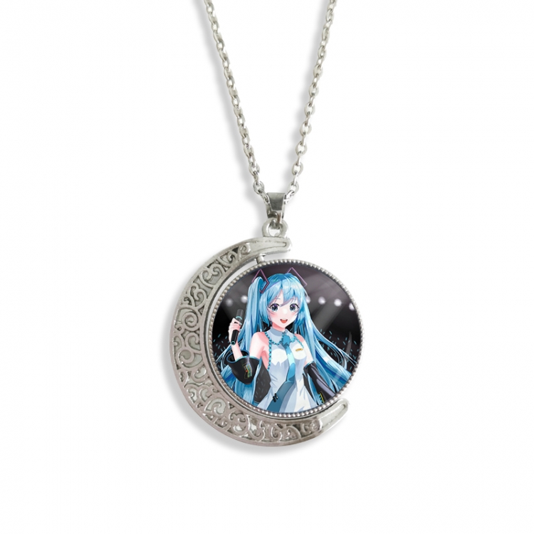 Hatsune Miku Anime Double sided Crystal Rotating Gem Necklace price for 5 pcs