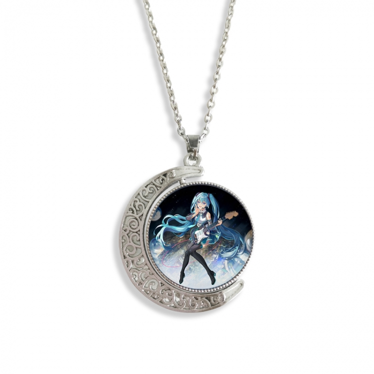 Hatsune Miku Anime Double sided Crystal Rotating Gem Necklace price for 5 pcs