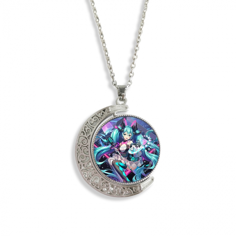 Hatsune Miku Anime Double sided Crystal Rotating Gem Necklace price for 5 pcs