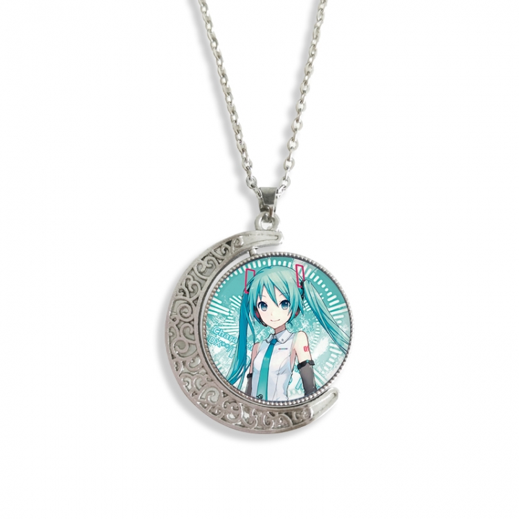 Hatsune Miku Anime Double sided Crystal Rotating Gem Necklace price for 5 pcs