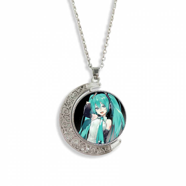 Hatsune Miku Anime Double sided Crystal Rotating Gem Necklace price for 5 pcs