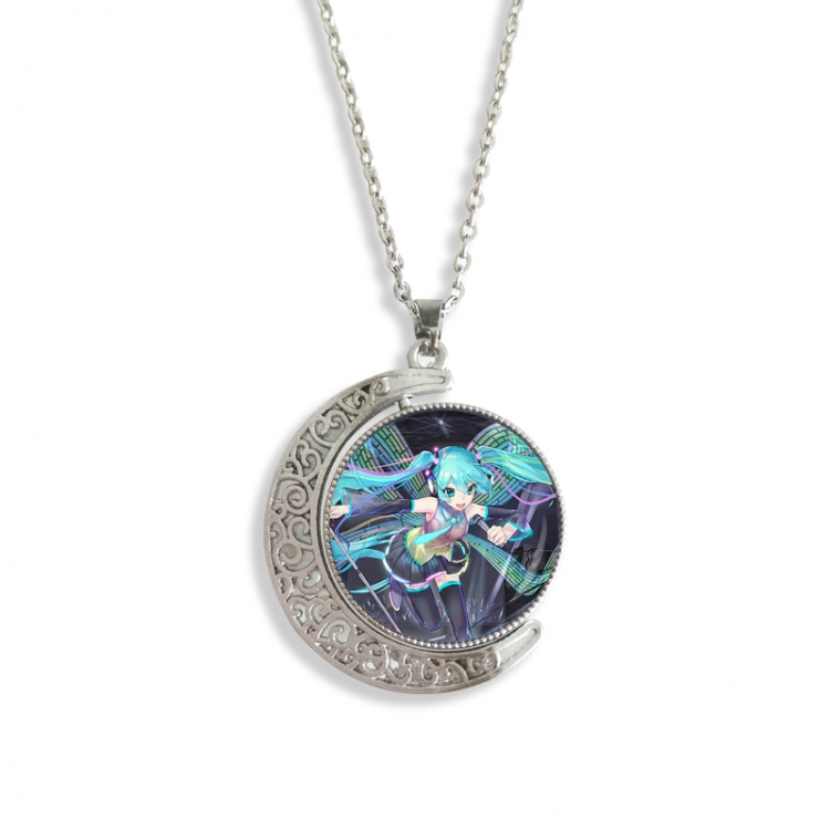 Hatsune Miku Anime Double sided Crystal Rotating Gem Necklace price for 5 pcs