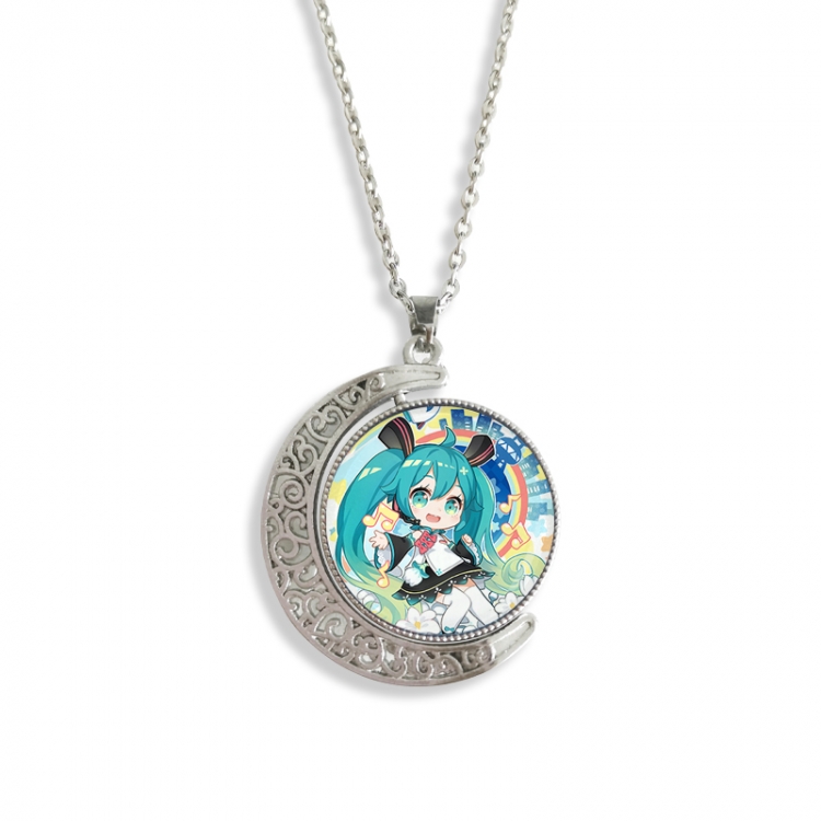 Hatsune Miku Anime Double sided Crystal Rotating Gem Necklace price for 5 pcs