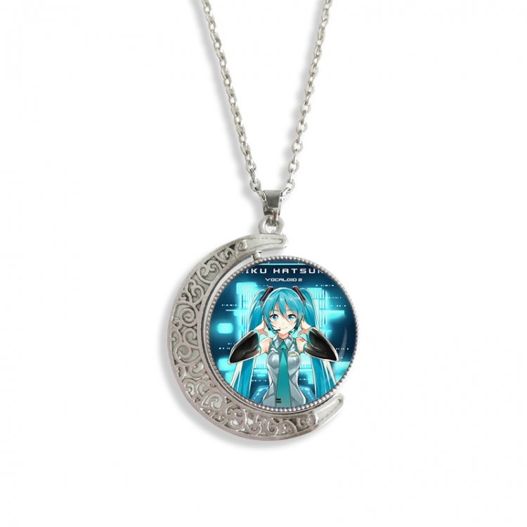 Hatsune Miku Anime Double sided Crystal Rotating Gem Necklace price for 5 pcs