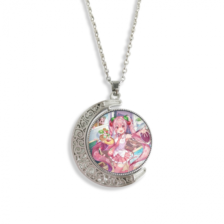 Hatsune Miku Anime Double sided Crystal Rotating Gem Necklace price for 5 pcs