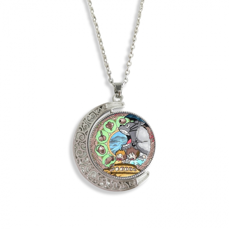 TOTORO Anime Double sided Crystal Rotating Gem Necklace price for 5 pcs