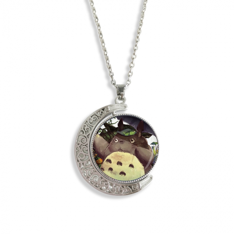 TOTORO Anime Double sided Crystal Rotating Gem Necklace price for 5 pcs