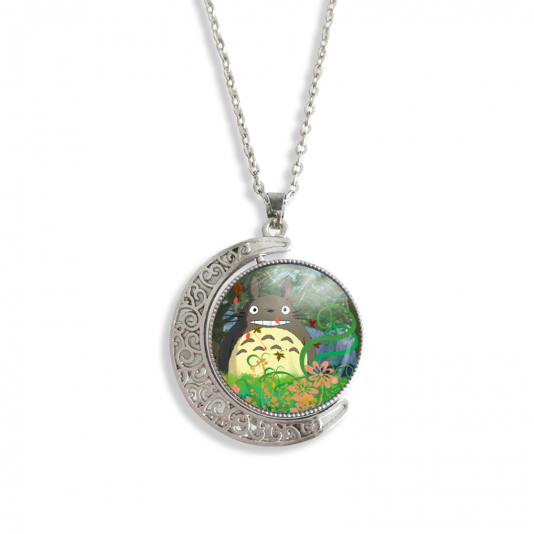 TOTORO Anime Double sided Crystal Rotating Gem Necklace price for 5 pcs