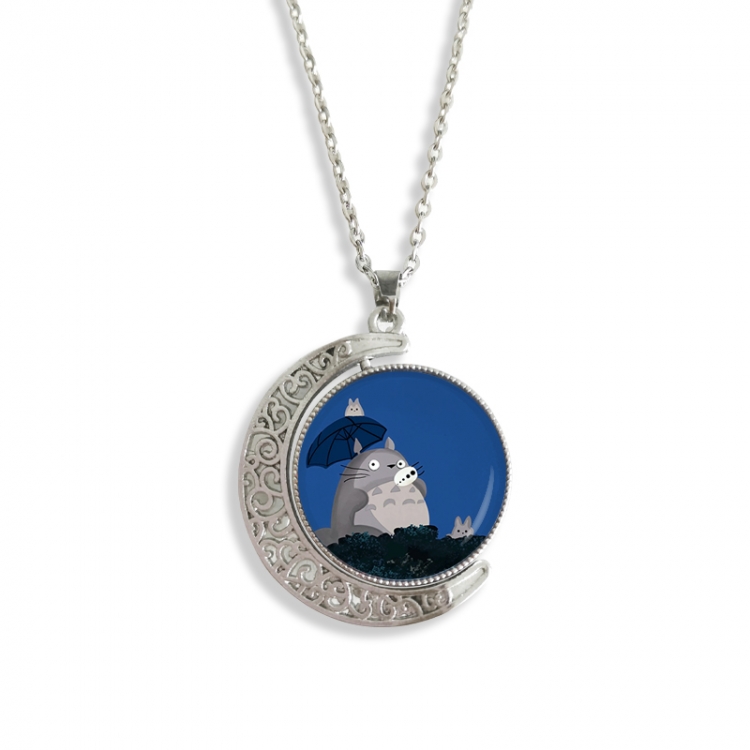 TOTORO Anime Double sided Crystal Rotating Gem Necklace price for 5 pcs