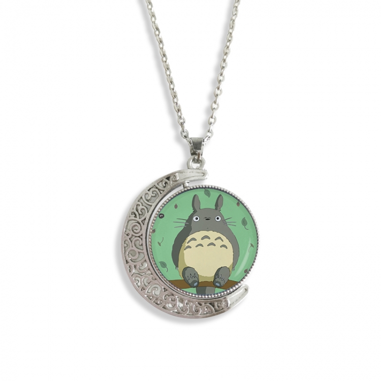 TOTORO Anime Double sided Crystal Rotating Gem Necklace price for 5 pcs