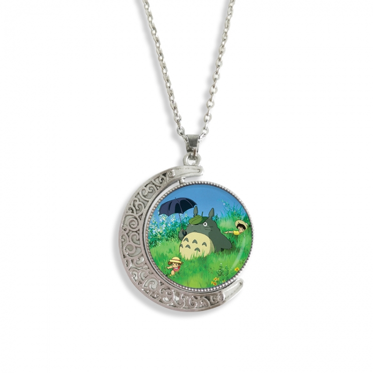 TOTORO Anime Double sided Crystal Rotating Gem Necklace price for 5 pcs
