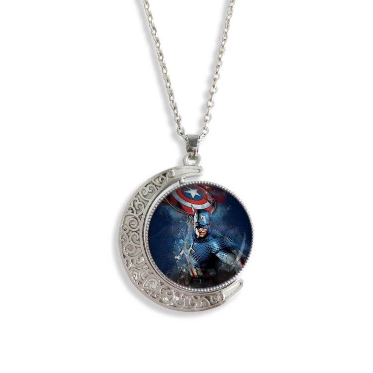 Captain America Anime Double sided Crystal Rotating Gem Necklace price for 5 pcs