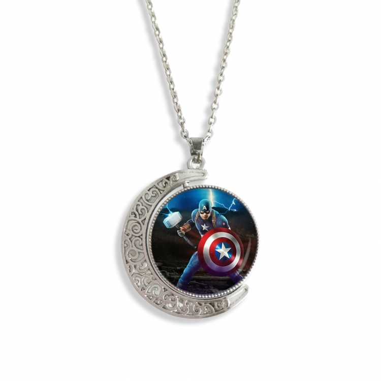 Captain America Anime Double sided Crystal Rotating Gem Necklace price for 5 pcs