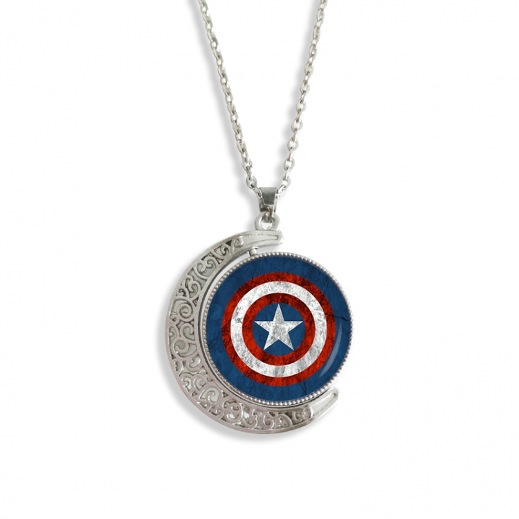 Captain America Anime Double sided Crystal Rotating Gem Necklace price for 5 pcs