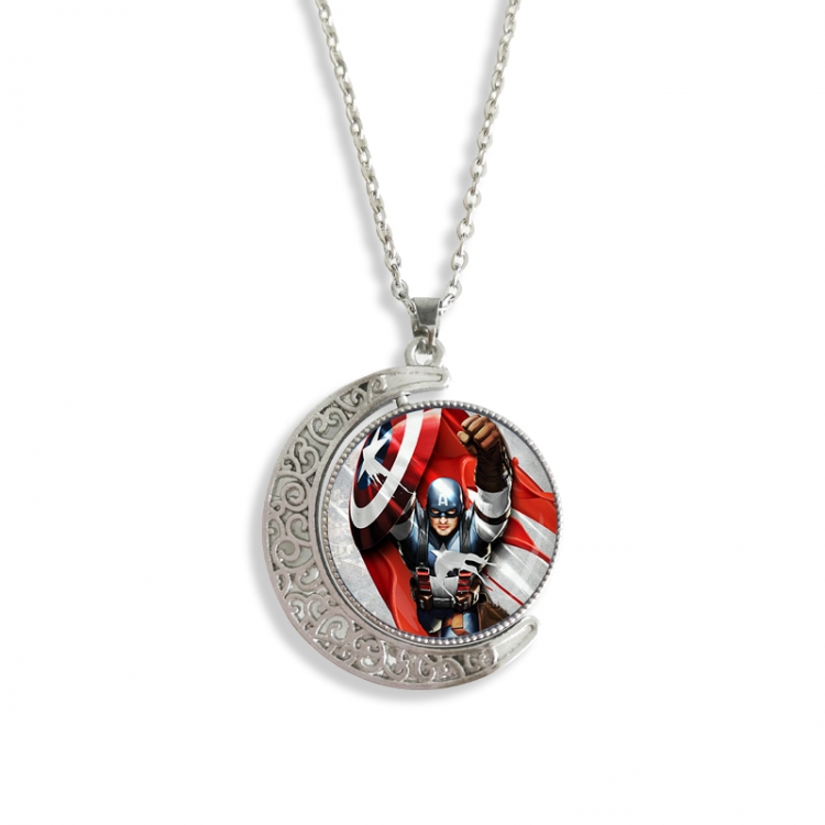 Captain America Anime Double sided Crystal Rotating Gem Necklace price for 5 pcs