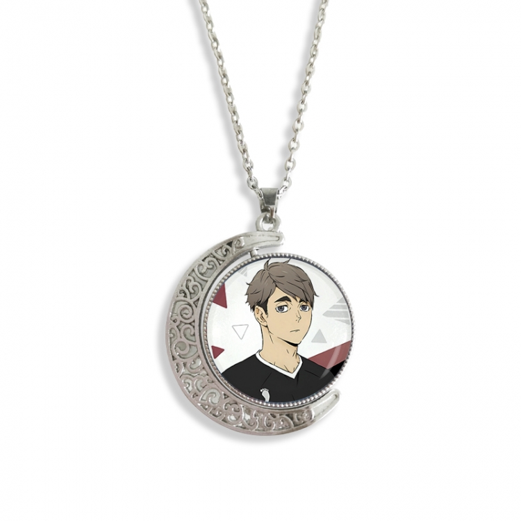 Haikyuu!! Anime Double sided Crystal Rotating Gem Necklace price for 5 pcs