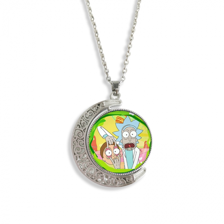 Rick and Morty Anime Double sided Crystal Rotating Gem Necklace price for 5 pcs