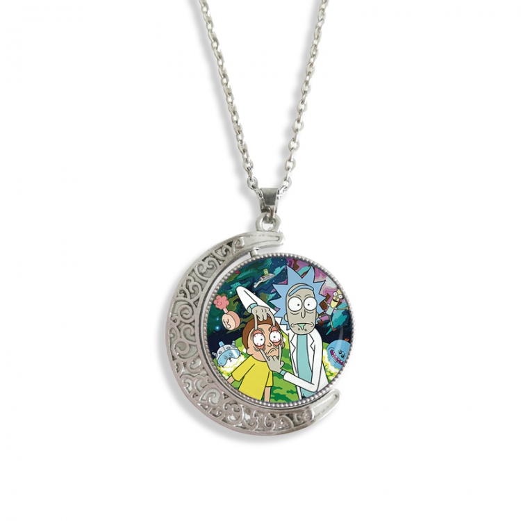 Rick and Morty Anime Double sided Crystal Rotating Gem Necklace price for 5 pcs