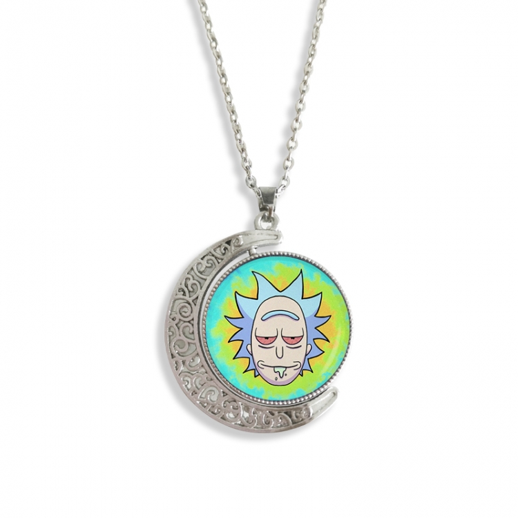 Rick and Morty Anime Double sided Crystal Rotating Gem Necklace price for 5 pcs