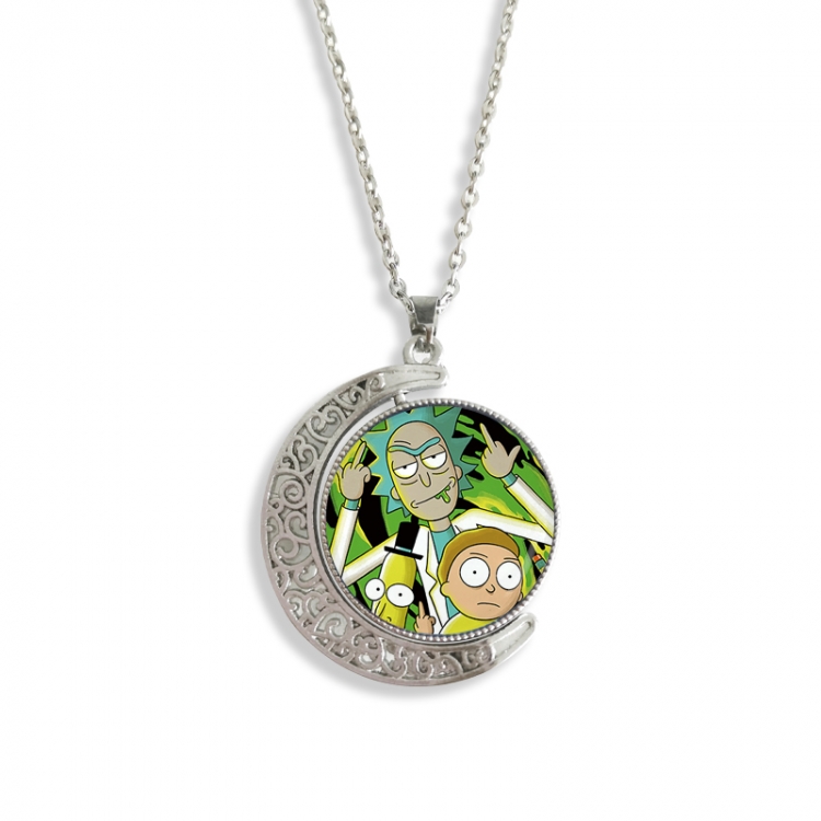 Rick and Morty Anime Double sided Crystal Rotating Gem Necklace price for 5 pcs