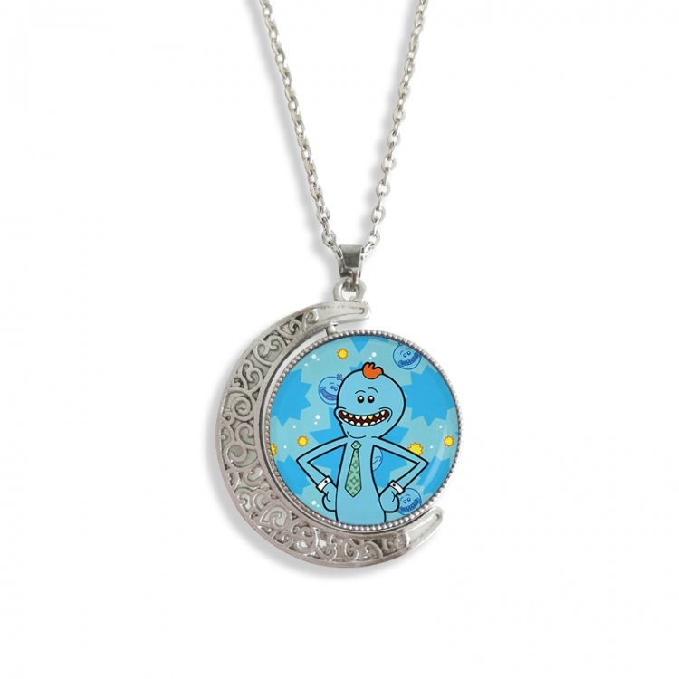 Rick and Morty Anime Double sided Crystal Rotating Gem Necklace price for 5 pcs